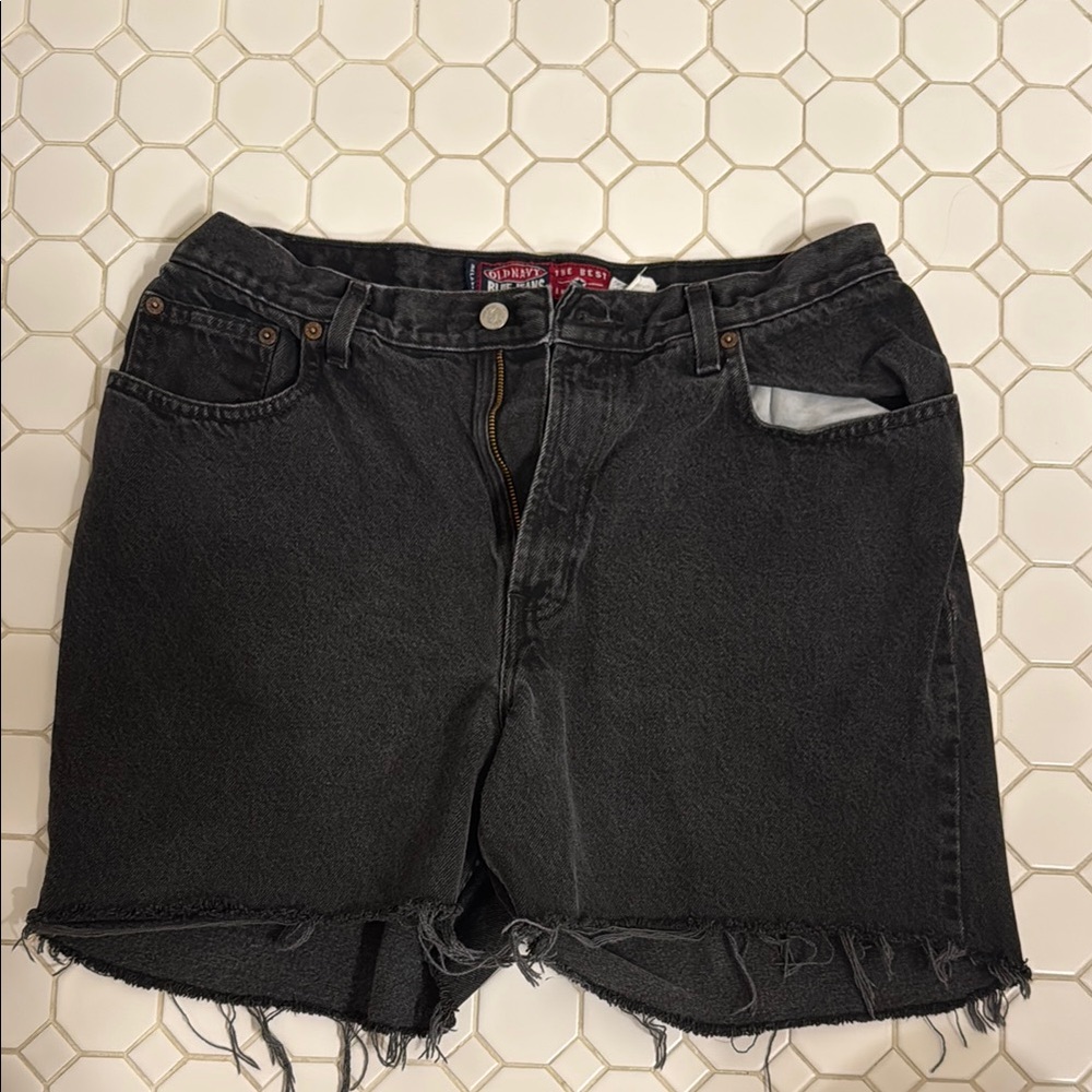 Black Denim Women's Shorts vintage old navy relaxed fit